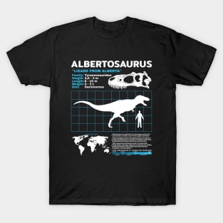 Albertosaurus data sheet T-Shirt